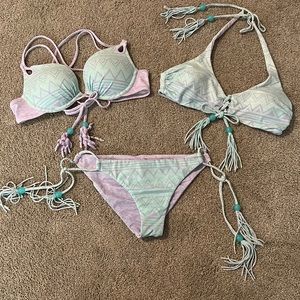 Victoria Secrets swim collection Aztec blue/purple print